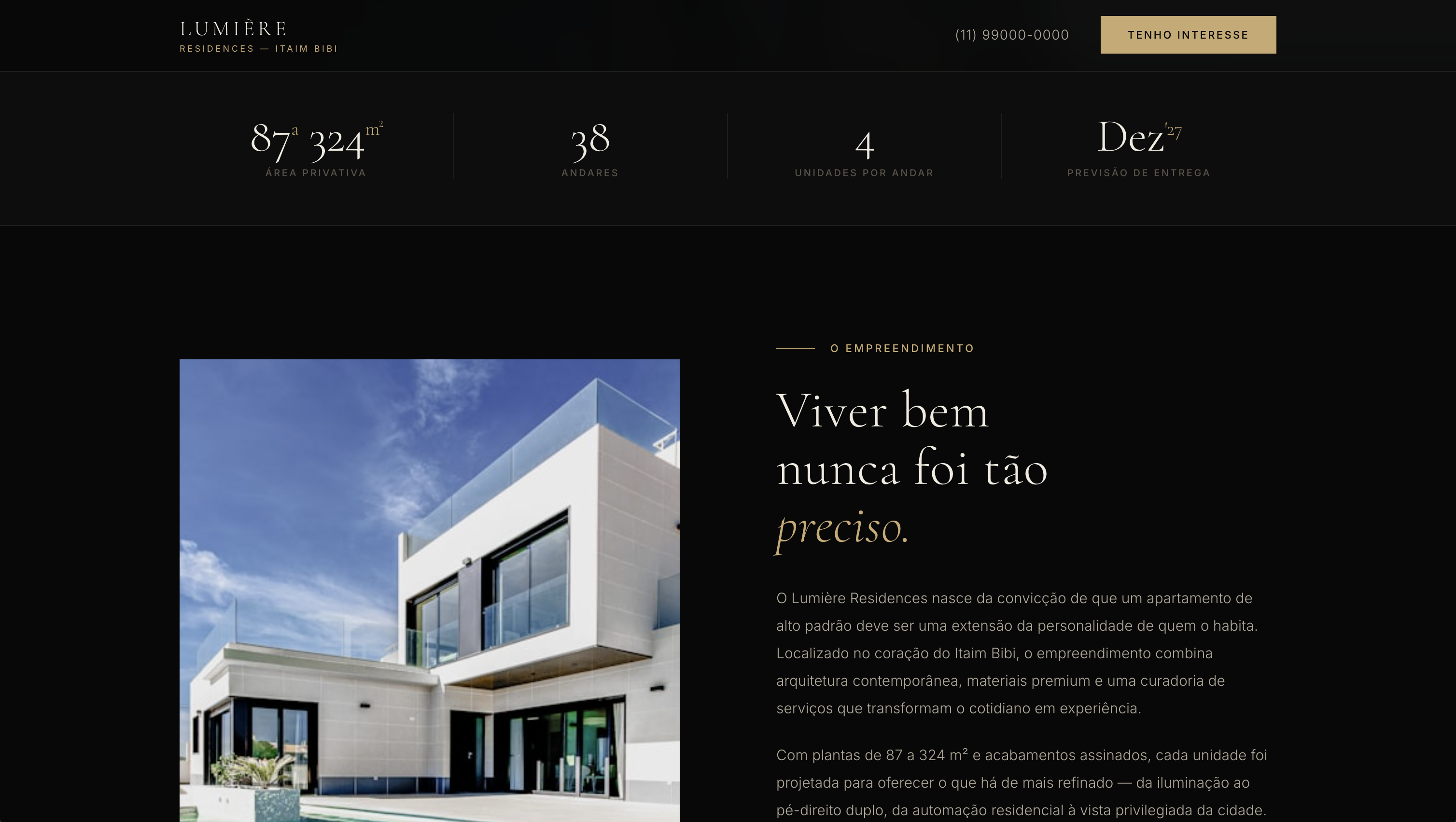 Stats e sobre o empreendimento